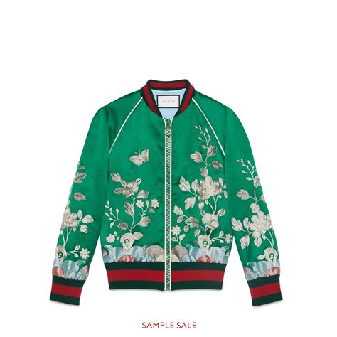 gucci leather woman jacket embroidered|gucci embroidery applique.